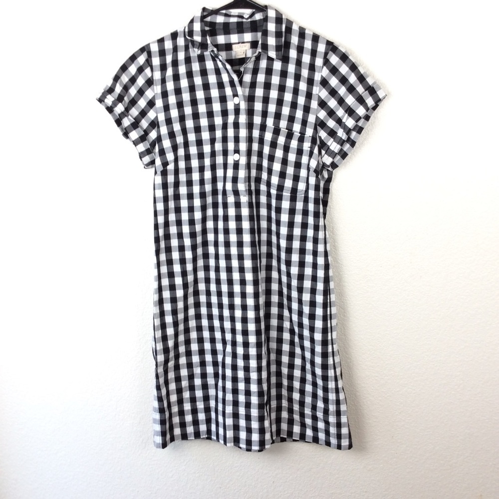 J. Crew Factory Gingham Plaid Shift Dress